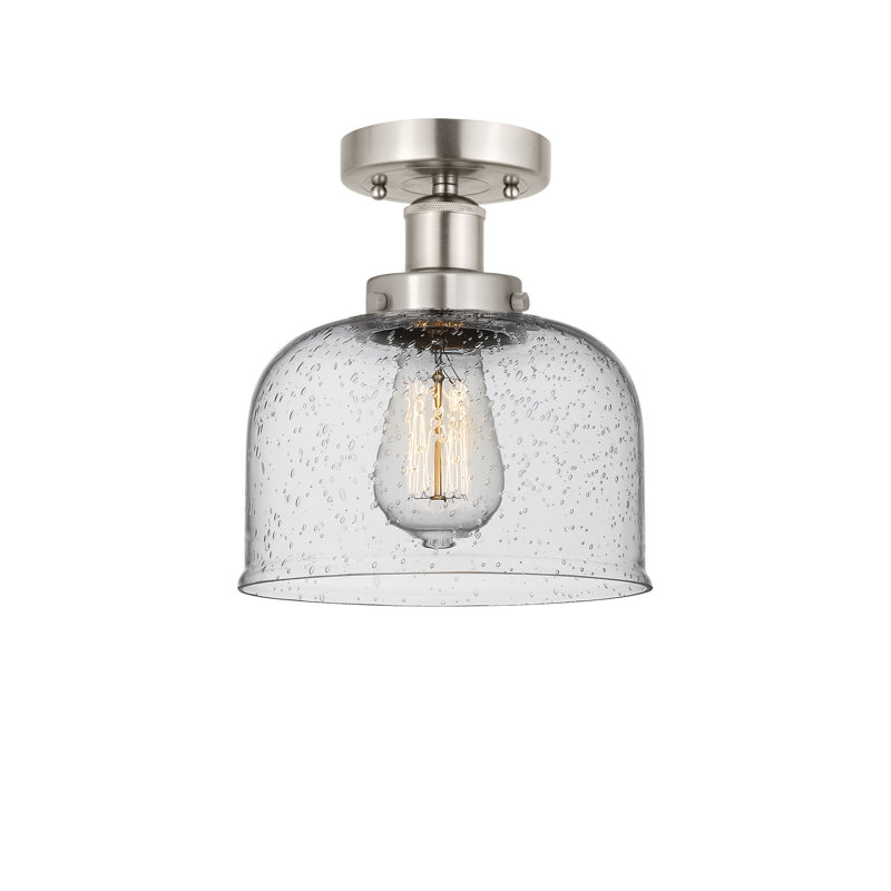 Coppell Glass Semi Flush Mount, Mercury, Brushed Satin Nickel