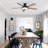 Wrought Studio™ 52 Inch Flush Mount Ceiling Fans With LED Lights Black-63331493