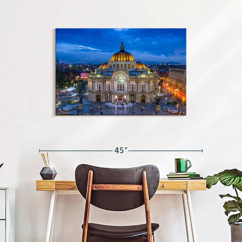 Palais des beaux-arts de Nicci au Mexique, H 24 po x l 36 po