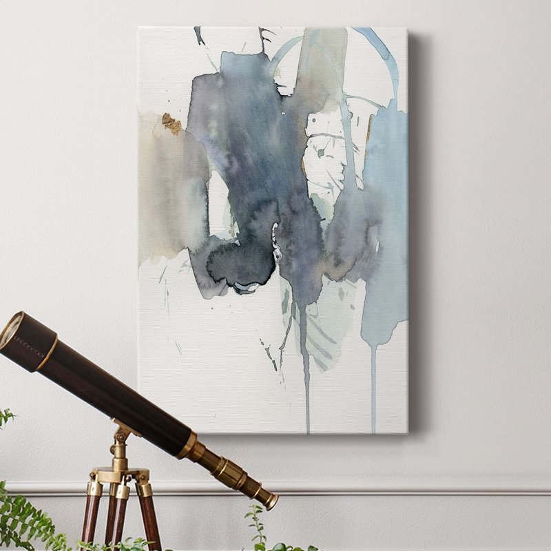 Indigo Splatter II - Wrapped Canvas Print, 18" H x 12" W x 1" D