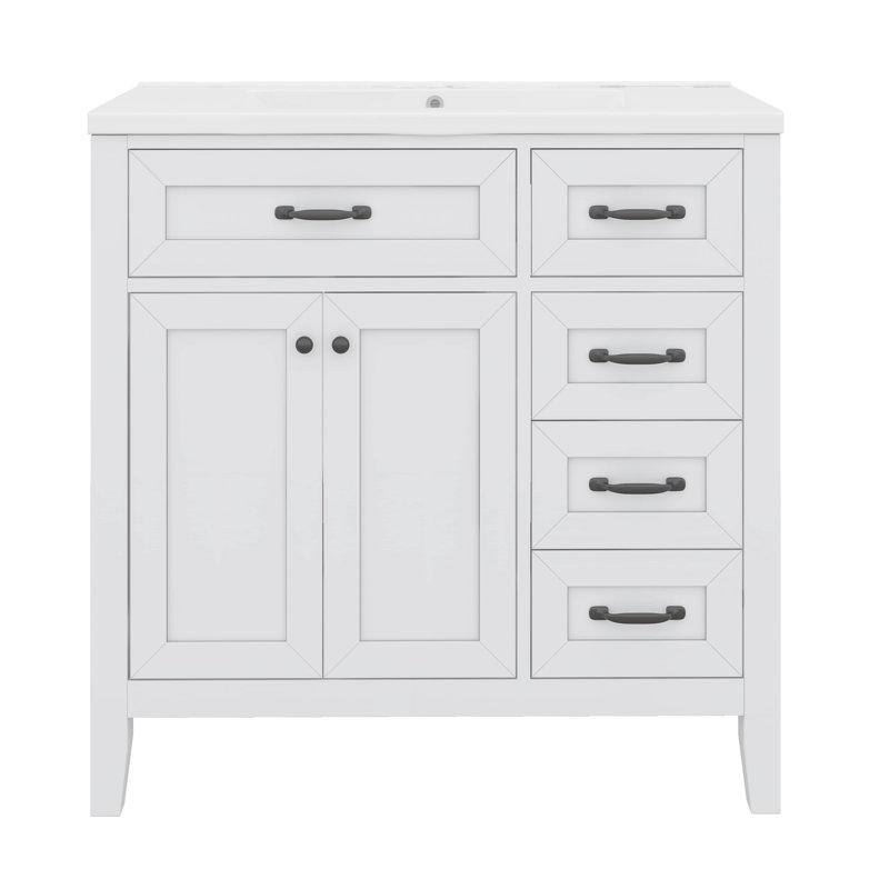 Ensemble de meuble-lavabo avec lavabo 36 po, Noir, Blanc