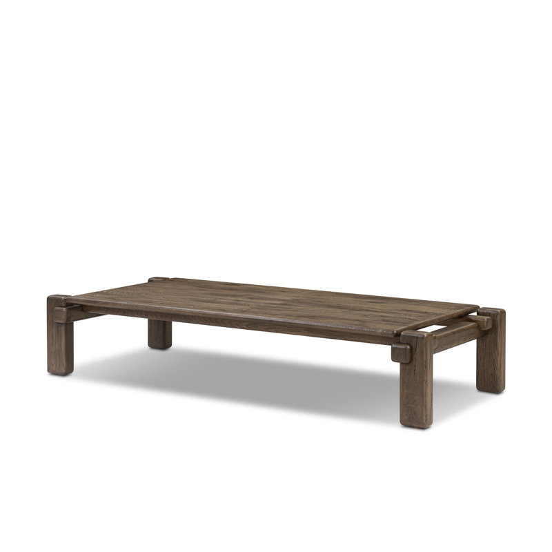 Feride Coffee Table-Reclaimed French Oak, 13.75" H x 70.75" L x 31.5" W, Grey Reclaimed French Oak