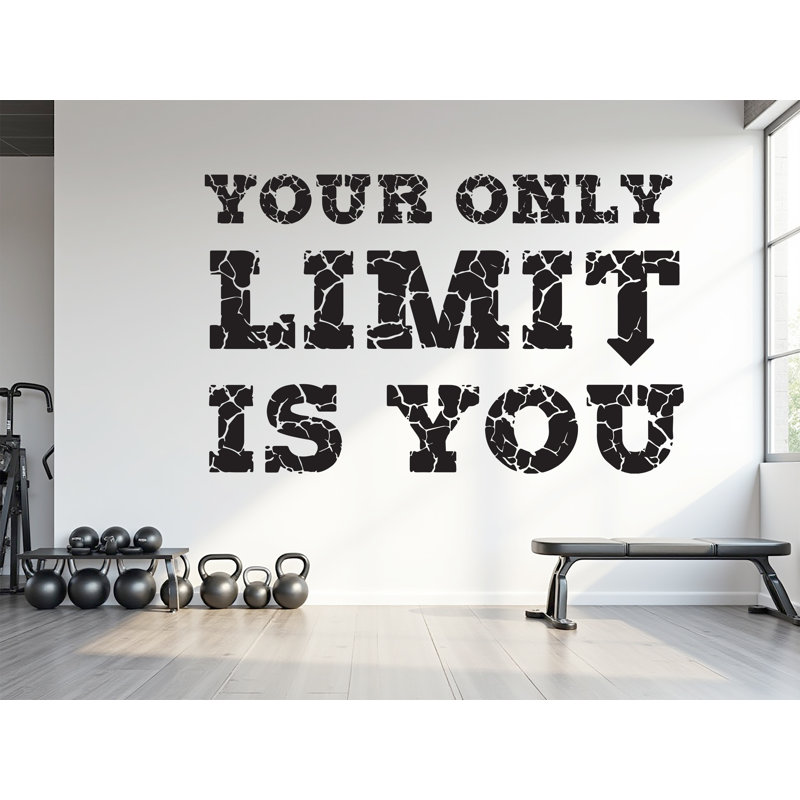 Décalcomanie murale "Your Only Limit Is You" - Citation de motivation, H 42 po x l 35 po, Rouge