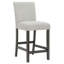 Ensemble de 2 chaises Selena en tissu gris clair avec structure et repose-pieds gris