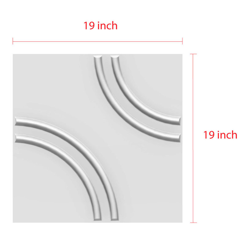 19.68" x 19.68" Plastic Wall Paneling in White