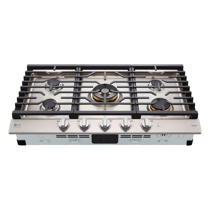 36" Natural Gas Cooktop with 5 Burners, Stainless Steel