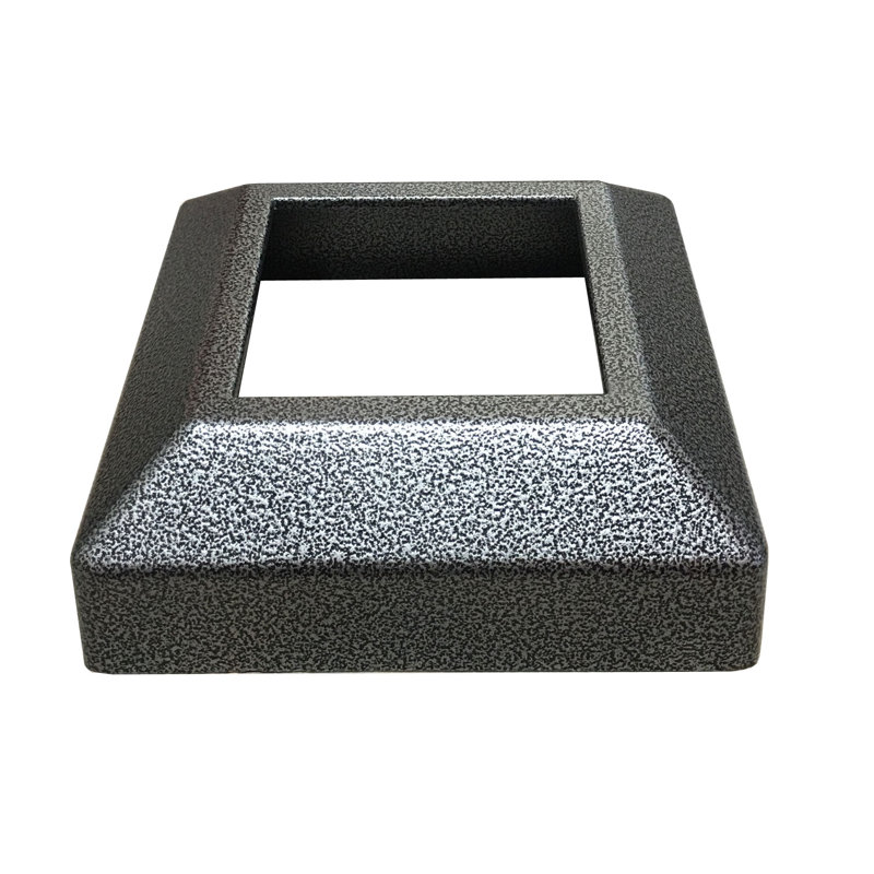 3 in. W Aluminum Post with Welded Base, 38" H x 3" W x 3" D, Silver Vein