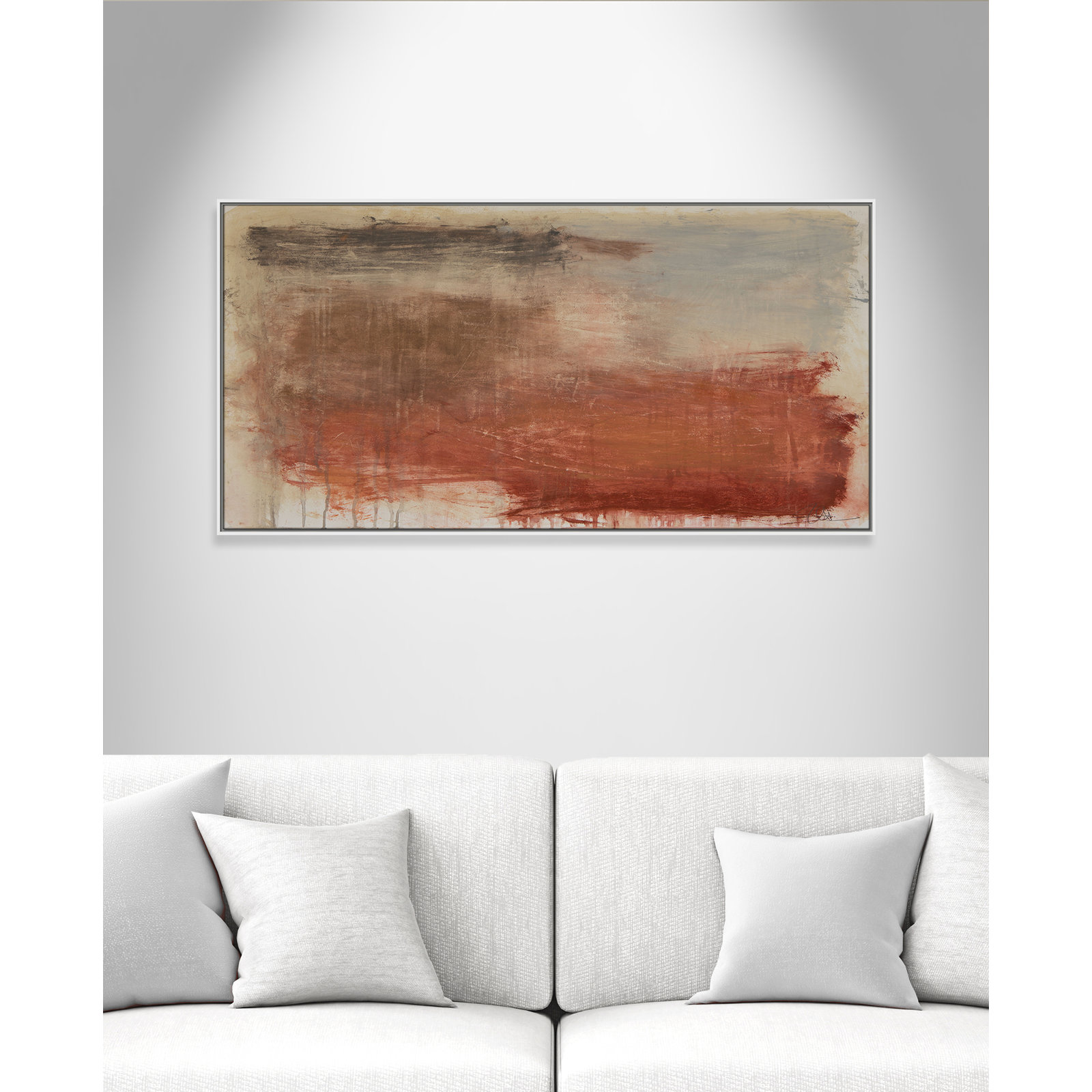 Colin "Autumn Over The Riviera" Print, 31.5" H x 61.5" W, White