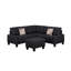 Canapé modulaire 6 pièces, noir