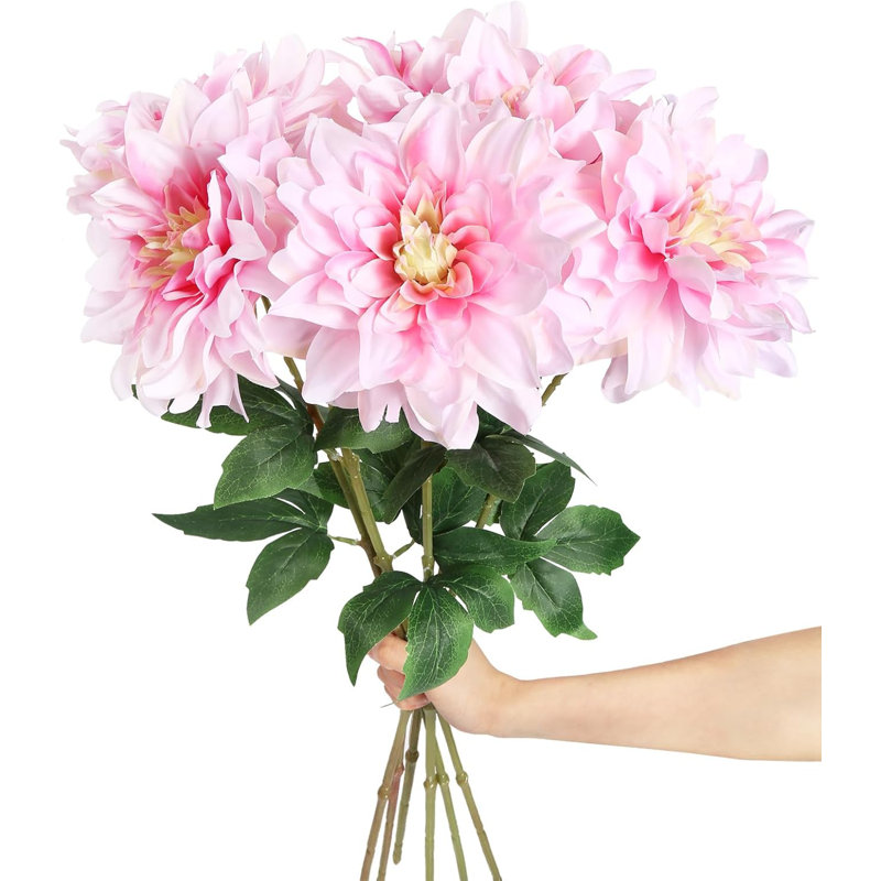 2 Pcs Artificial Dahlia Flowers, Pink