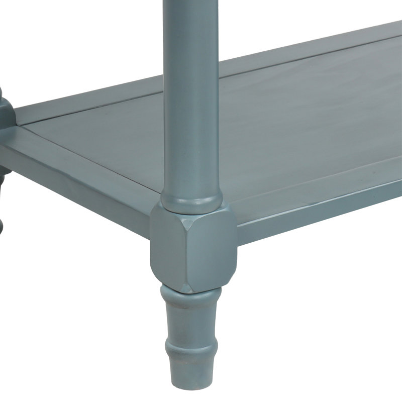 Fahari 23.72'' Compact Freestanding Wooden Console Table with 3 Drawers and a Bottom Shelf, Navy