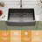 36"L Gunmetal Black Farmhouse / Apron Single Bowl Kitchen Sink 16 Gauge Stainless Steel Kitchen Sink with Basket Strainer-129156994-93753026