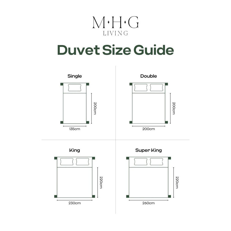 MHG Living Luxury Soft Touch Striped Microfibre 10.5 Tog Duvet – Anti-Allergy, Lightweight & Breathable All Season Quilt – Single, Double, King & Super King