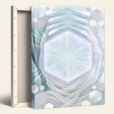 Crystal Hexagon Canvas Wall Art Oil Painting Print Set Of 1