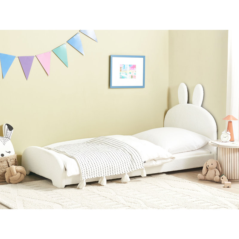 PERROS Upholstered Bed, White