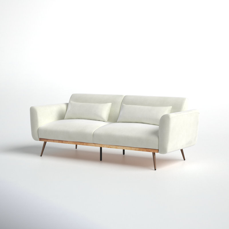 Maxwell 83'' Velvet Sofa, Ivory Velvet