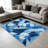 Blue Floral Abstract carpet-easy to clean, machine-washable, soft and comfortable; suitable for door mats, kitchens, living rooms, bedrooms, corridors, and laundry areas. Easy to clean, durable carpet for home decoration.-1215379679