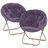 Upholstered Round Saucer Chairs Lounge Chairs, Foldable Papasan Chairs Reading Chairs for Bedroom-920271718-895868162