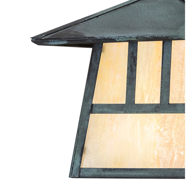 1 - Light Armed Sconce, Craftsman Verdigris, 11.5" H x 8" W x 11" D, Beige