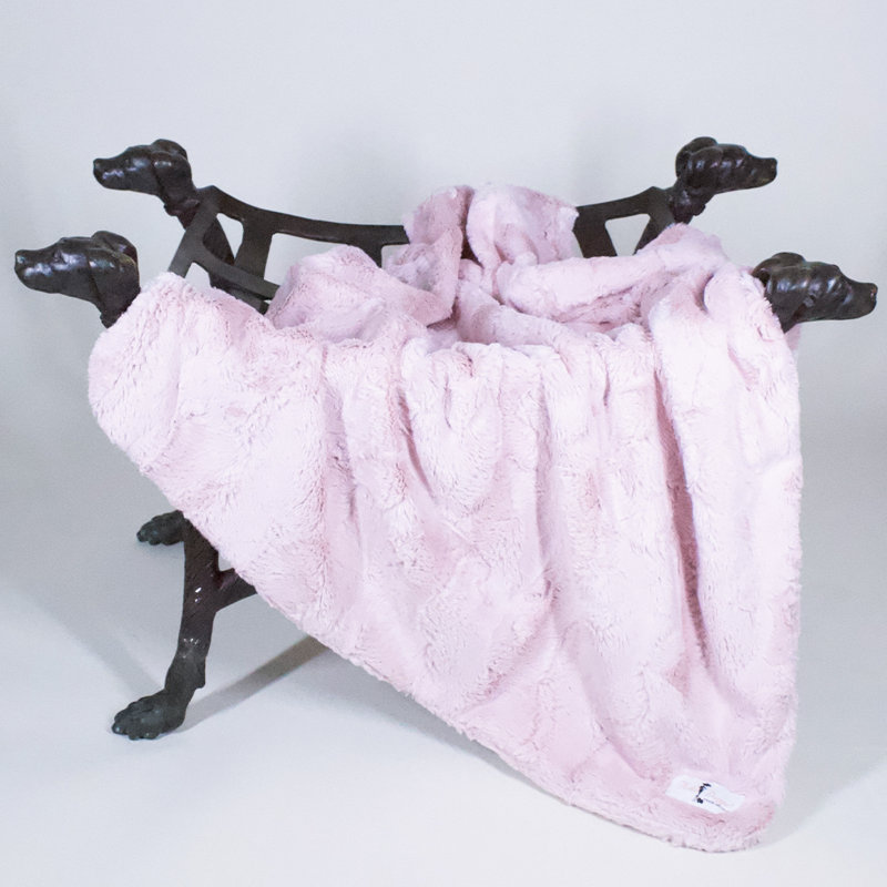 Couverture en polyester Luxe Dog, Rosé, 58 po x 58 po