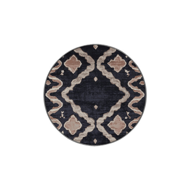 Silky Soft Plush Gray Area Rug, Round 3'