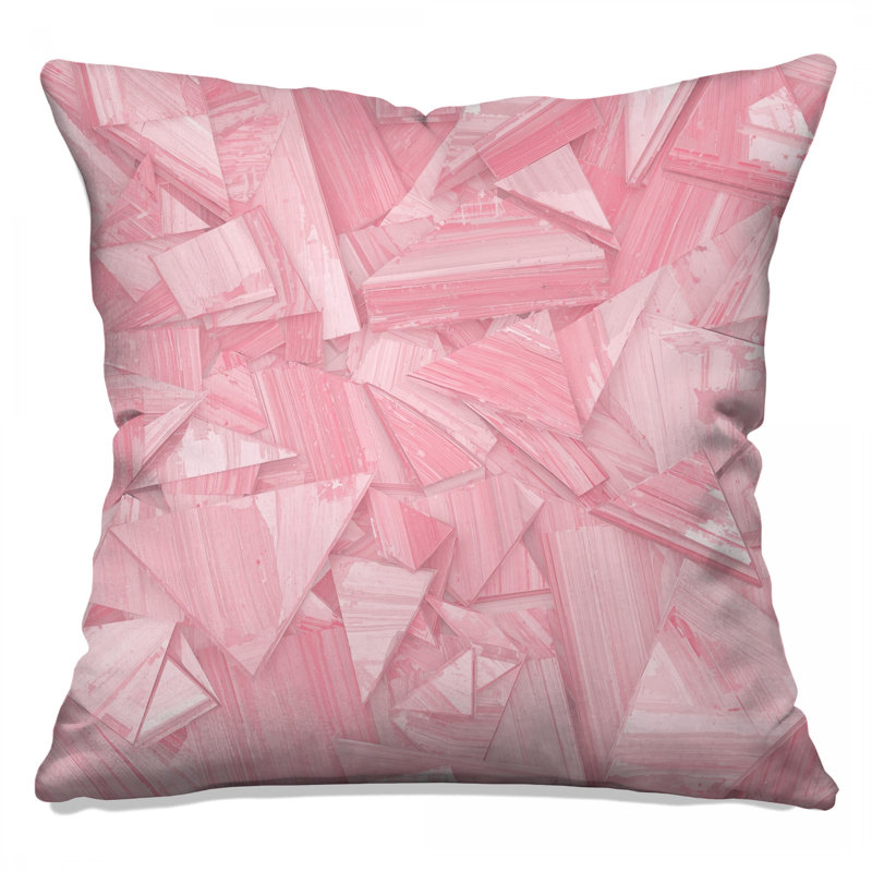 Pink Geometric Triangles Double Sided Throw Pillows, 20 x 20 inches