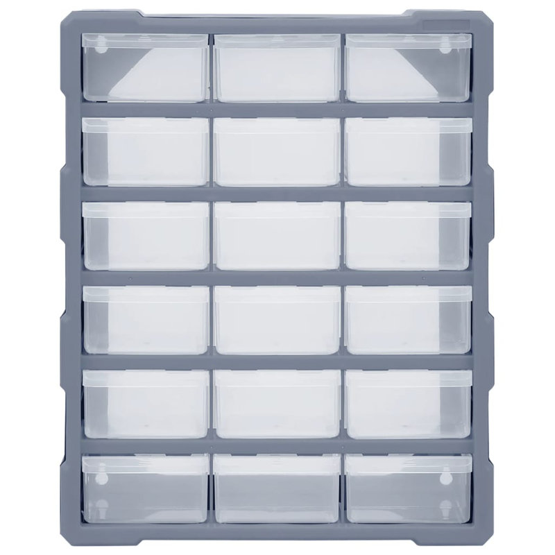 18 Drawer Storage Drawer, Grey