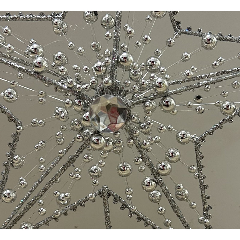 Décoration pour sommet de sapin étoile, Argent argent