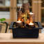 Fontaine de table avec lumières à DEL 3 étapes fontaine de chutes de bois mort à l'intérieur pour bureau Home DecorUS Plug 110V