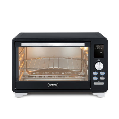 Salton NuRetro Digital Air Fryer Toaster Oven, Midnight Black Model TO2165BK