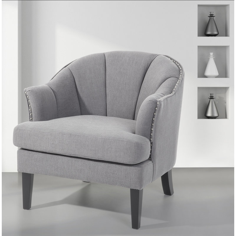 Evelyn Upholstered Armchair, Grey/Brown/Blue