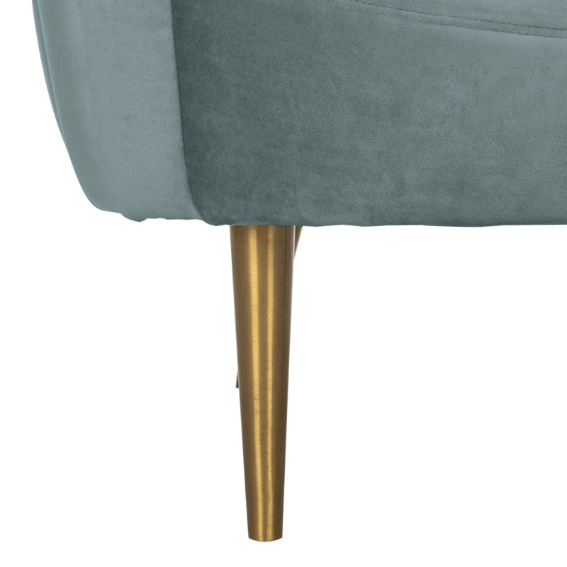 Razia Velvet Barrel Chair, Seafoam Velvet