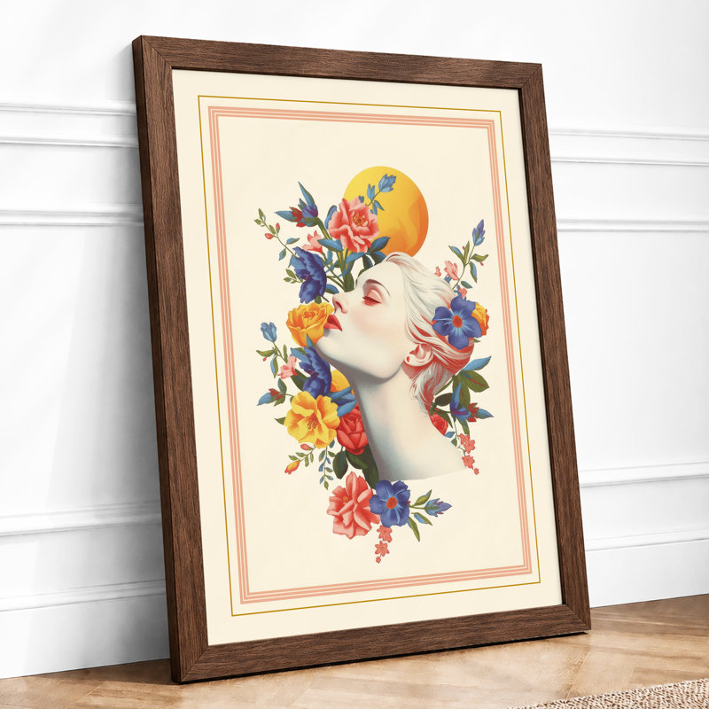 Woman In Bloom Botanical - Print, Walnut, A4 - 29.7 x 21.0 cm