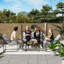 Outsunny 4 Piece Garden Sofa Set with Steel Frame Thick Cushions Light Grey