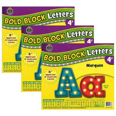 Ensemble de lettres marquantes 4 "Bold Block