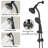 Drill-Free Stainless Steel Slide Bar Combo Rain Showerhead 7-Setting Hand, Dual Shower Head Spa System