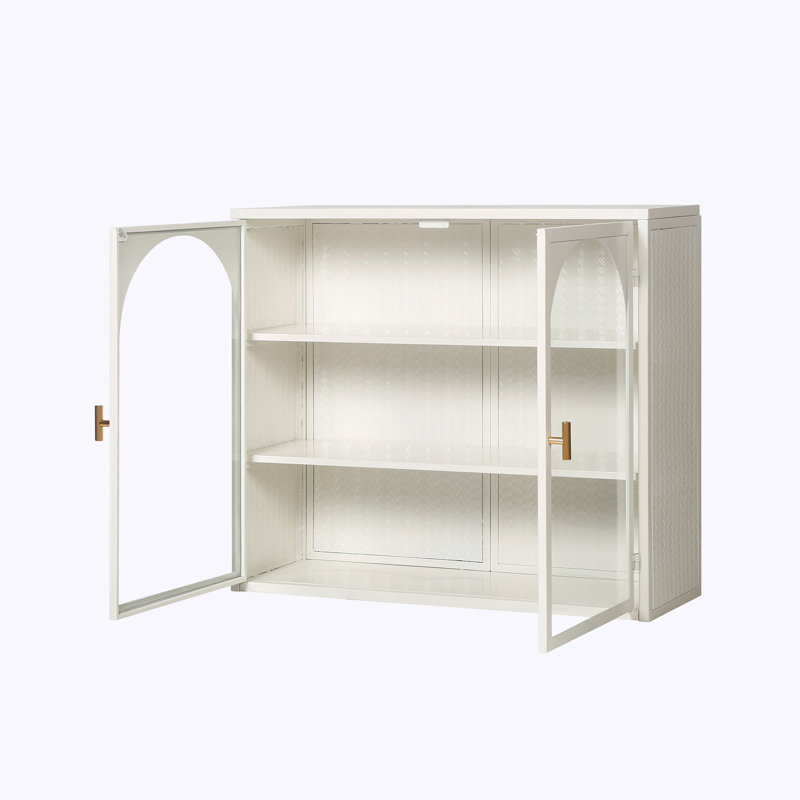 Armoire murale à motif tissé Daejhun, Blanc