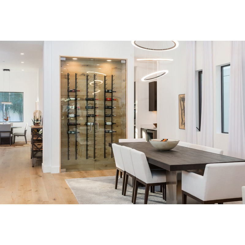 9 Bottle Wall Mounted Wine Bottle Rack in Silver