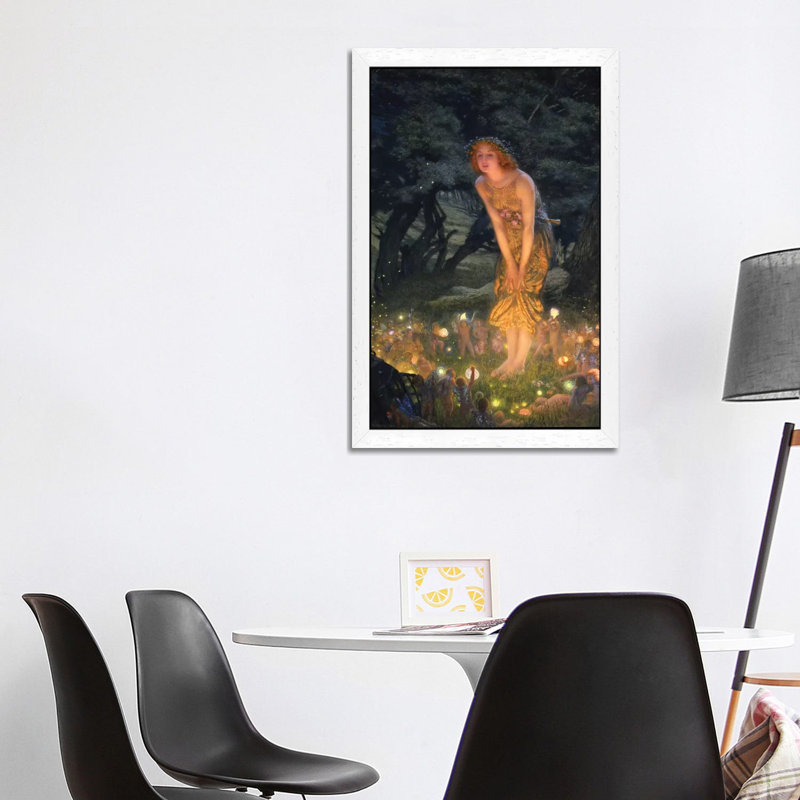 Midsummer's Eve - Painting on Canvas, 101.6 cm H x 66.04 cm W, White Framed