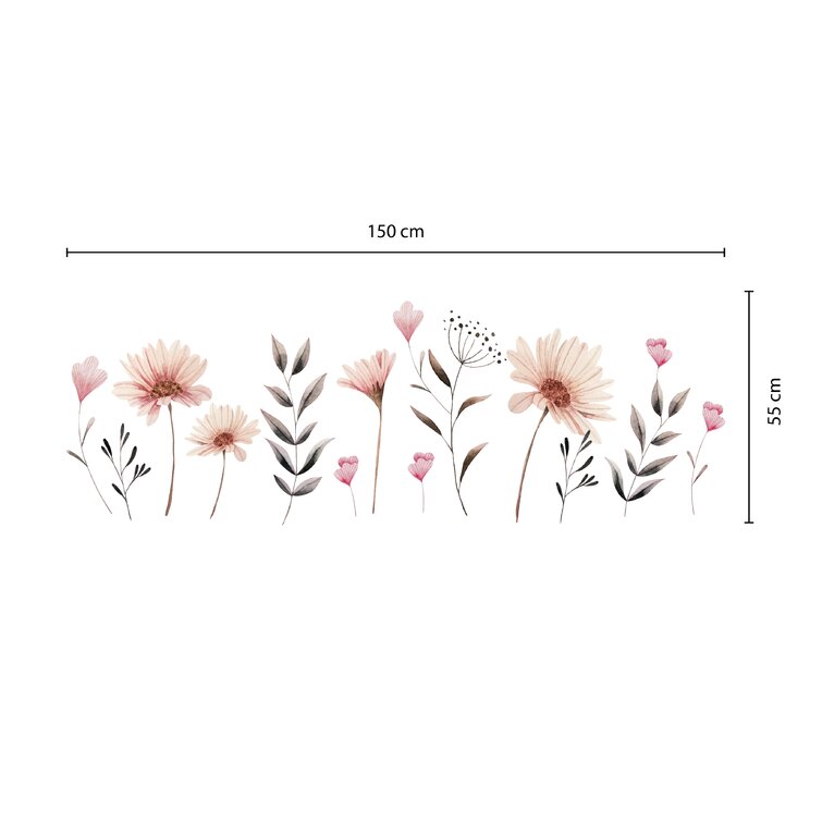 12 Sheets Daisy Wall Decals White Flower Wall Stickers Big Daisy