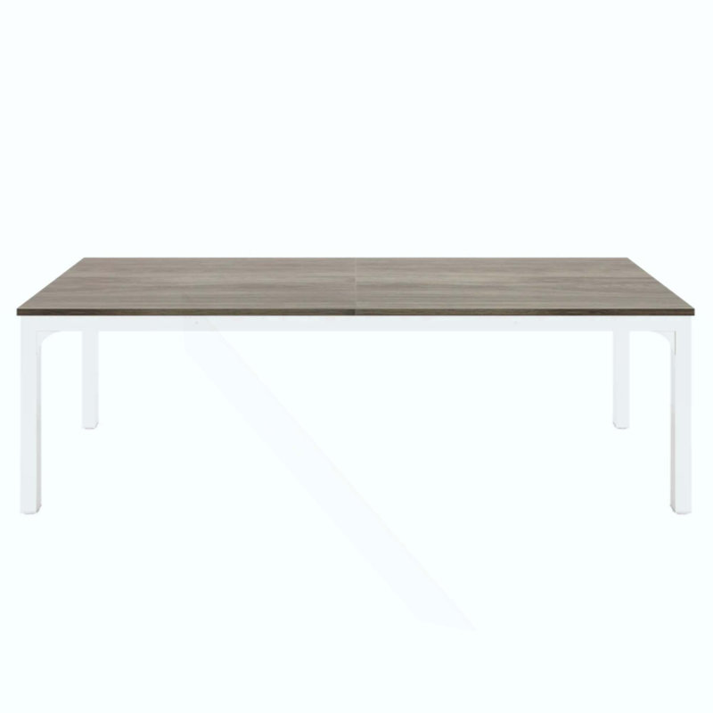 Table de conférence, très grand bureau d'écriture, bureau, Taupe / Blanc
