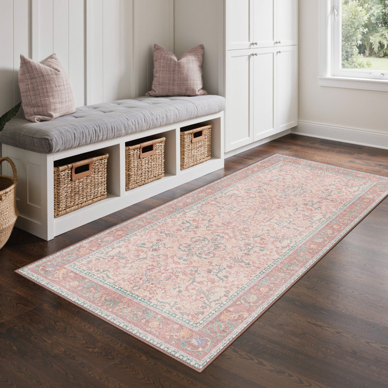 Floral Area Rug, Rectangle 80 x 150 cm