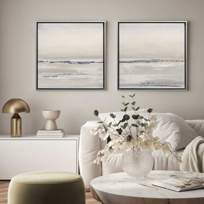 24" x 24" Ethereal Tide, Set of 2 Print on Canvas in a American Maple Frame
