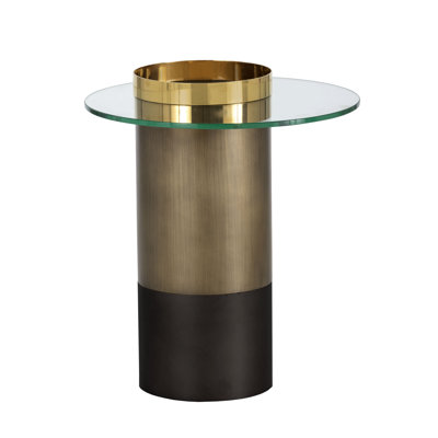 Davie Glass Pedestal End Table