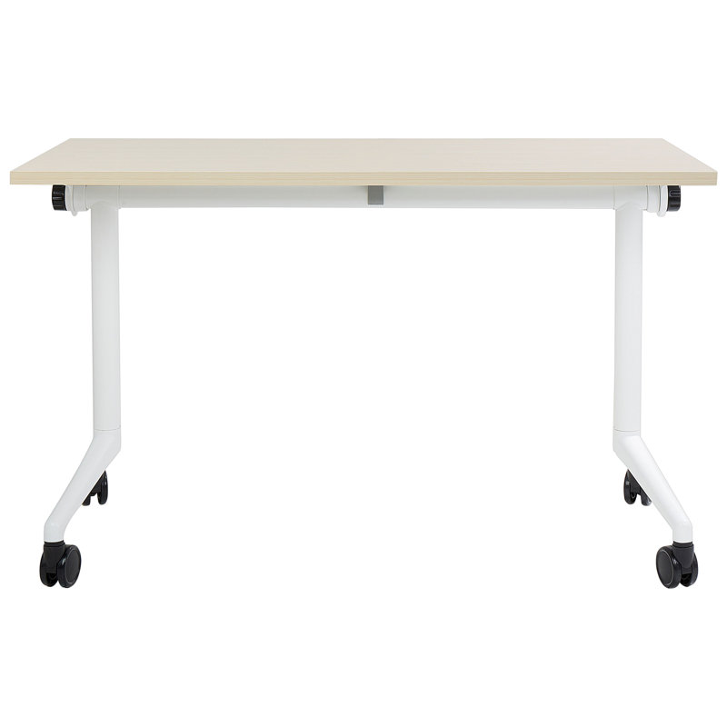 Yawen Metal Base Writing Desk, Brown/Black, 120cm H x 60cm W