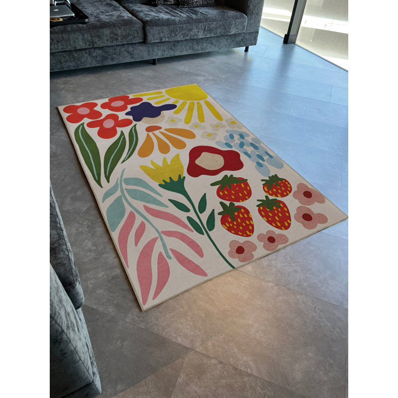 Tapis intérieur / extérieur rectangulaire Dushane, Rectangle 2 pi 7 po x 6 pi 7 po