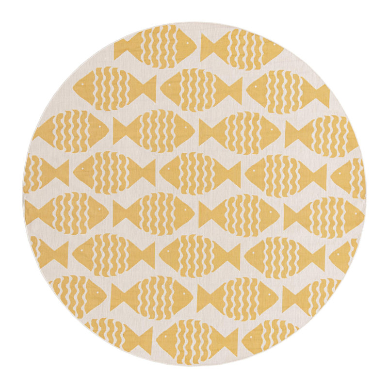Tapis intérieur / extérieur d'extérieur Coastal, Rond 4 pi 1 po