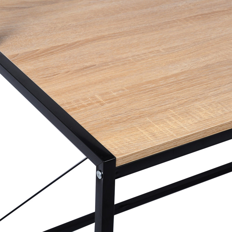 Alanah Metal Base Writing Desk, Light Oak, Black