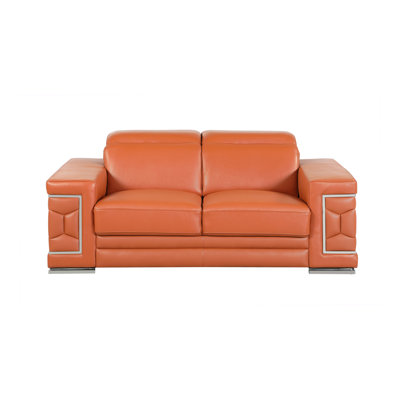 Top Grain Italian Leather Loveseat