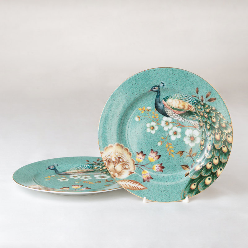 Ensemble d'assiettes à salade 4 pièces Enchanted Peacock Garden